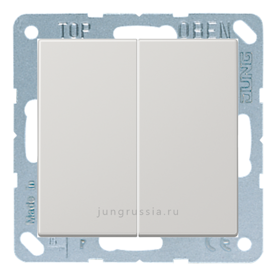Кнопка 2-клавишная JUNG LS 990, Светло-серый