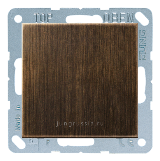Перекрестный выключатель 1-клавишный JUNG LS 990, Латунь Antik