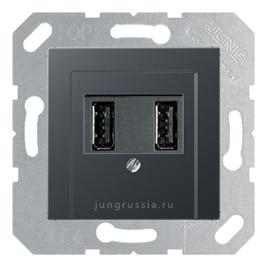 USB розетка для зарядки мобильных устройств JUNG A Plus, Антрацит
