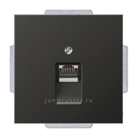 Компьютерная розетка 1-ая JUNG LS 990, Антрацит - металл