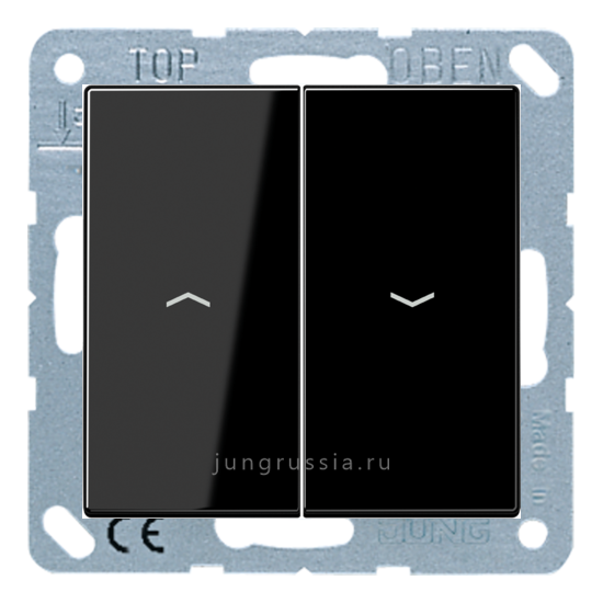 Выключатель жалюзи JUNG LS 990, кнопочный, Черный