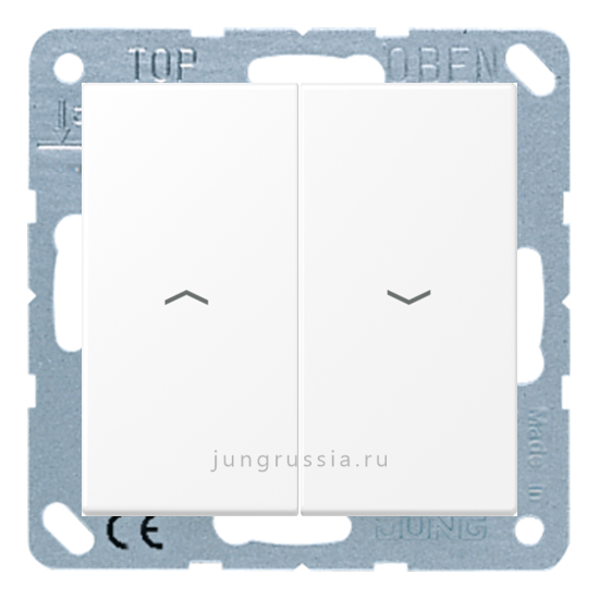 Выключатель жалюзи JUNG LS 990, кнопочный, Матовый белый