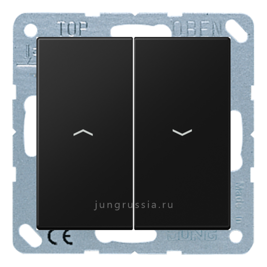 Выключатель жалюзи JUNG LS 990, кнопочный, матовый черный
