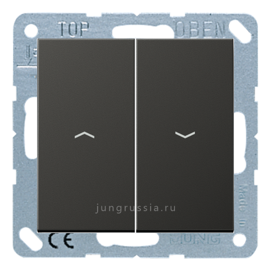 Выключатель жалюзи JUNG LS 990, кнопочный, Антрацит - металл