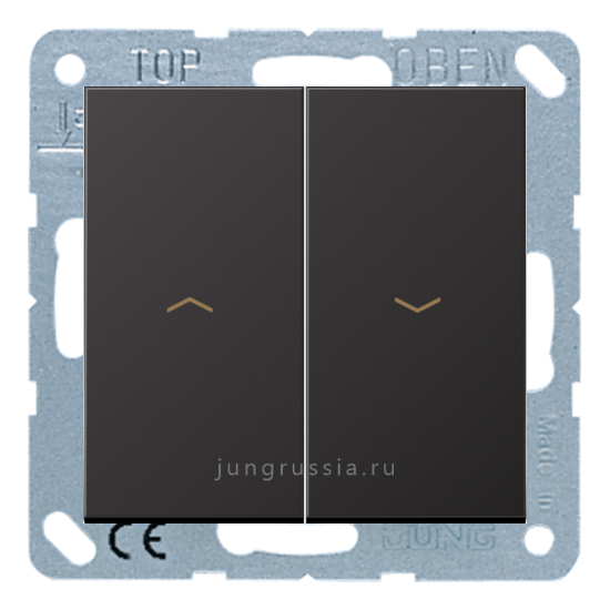 Выключатель жалюзи JUNG LS 990, кнопочный, Темный Алюминий