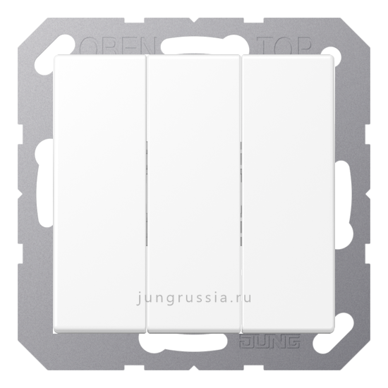Выключатель 3-х клавишный JUNG LS 990, Матовый белый