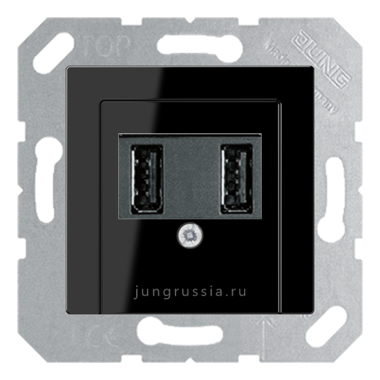 USB розетка для зарядки мобильных устройств JUNG A Plus, Черный