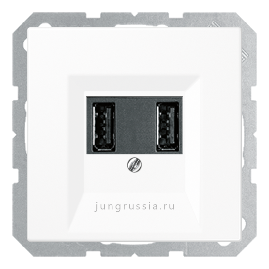 USB розетка для зарядки мобильных устройств JUNG LS 990, Белый