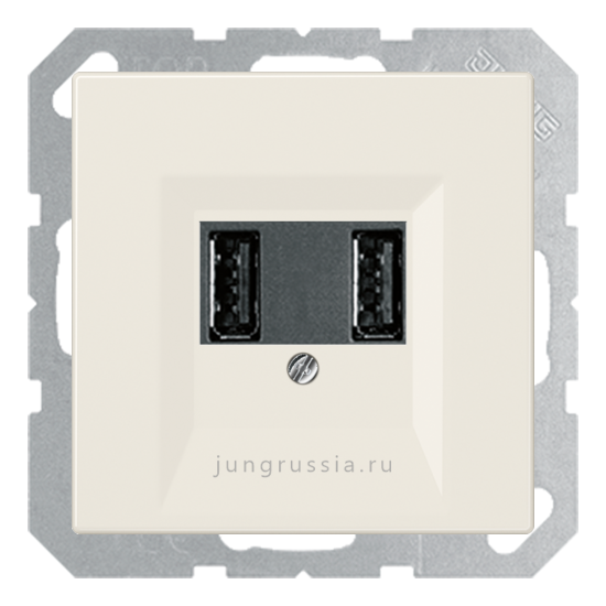 USB розетка для зарядки мобильных устройств JUNG LS 990, Слоновая кость