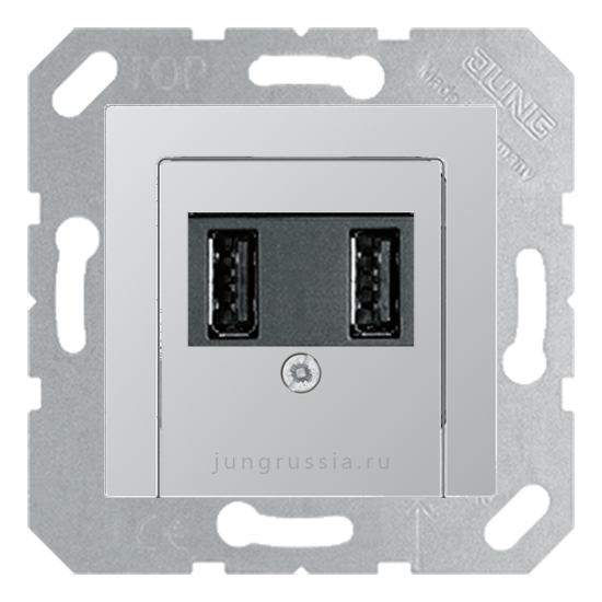 USB розетка для зарядки мобильных устройств JUNG A Plus, Алюминий