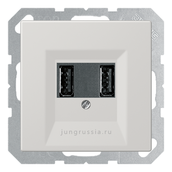 USB розетка для зарядки мобильных устройств JUNG LS 990, Светло-серый