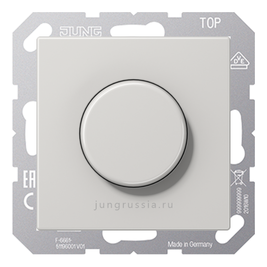 Поворотный Светорегулятор светодиодный(LED) JUNG LS 990, Светло-серый
