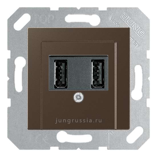 USB розетка для зарядки мобильных устройств JUNG A Plus, Мокко