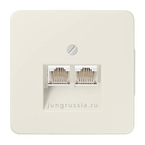 Телефонная розетка 2-ая JUNG CD 500, Слоновая кость