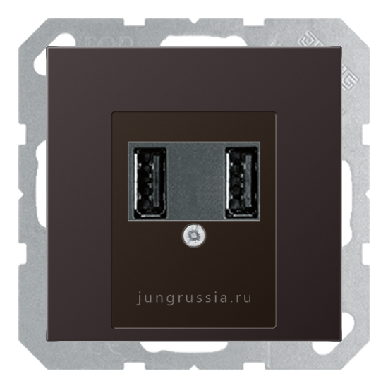 USB розетка для зарядки мобильных устройств JUNG LS 990, Темный Алюминий
