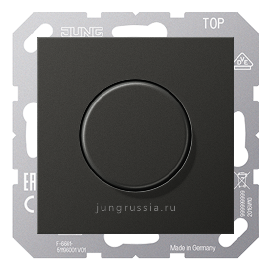 Поворотный Светорегулятор светодиодный(LED) JUNG LS 990, Антрацит - металл