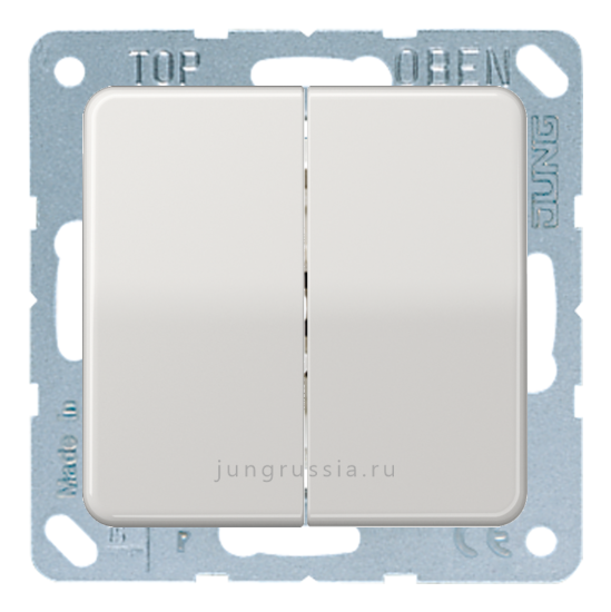 Выключатель 2-клавишный JUNG CD 500, Светло-серый