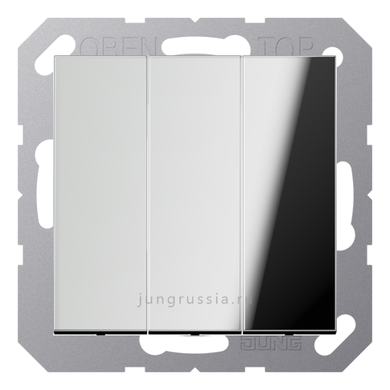 LS Выключатель 3-х клавишный JUNG LS 990, Хром