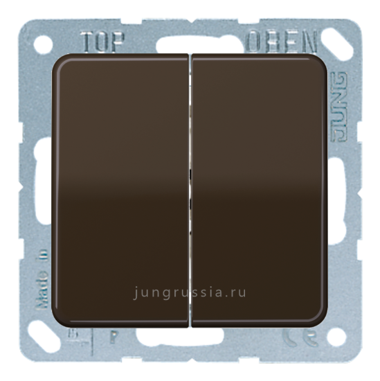 Выключатель 2-клавишный JUNG CD 500, Коричневый