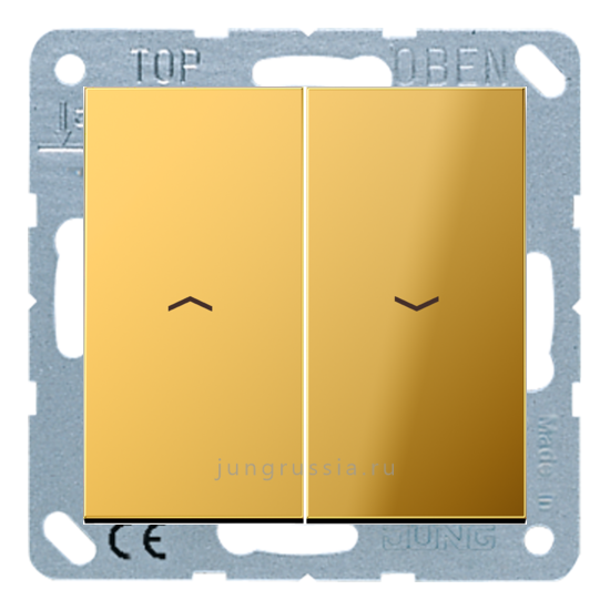 Выключатель жалюзи JUNG LS 990, кнопочный, Имитация золота