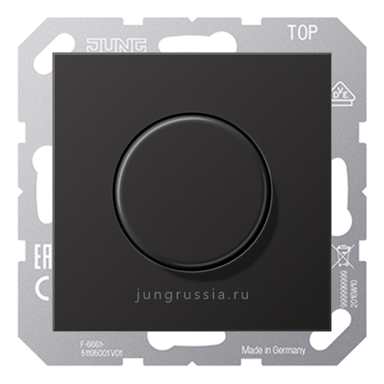 Поворотный Светорегулятор светодиодный(LED) JUNG LS 990, проходной, Темный Алюминий