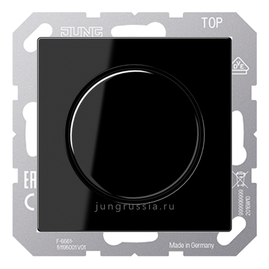 Поворотный Светорегулятор светодиодный(LED) JUNG A Plus, проходной, черный