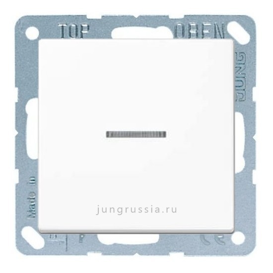 Перекрестный выключатель 1-клавишный JUNG Eco Profi Standart, с подсветкой, Белый