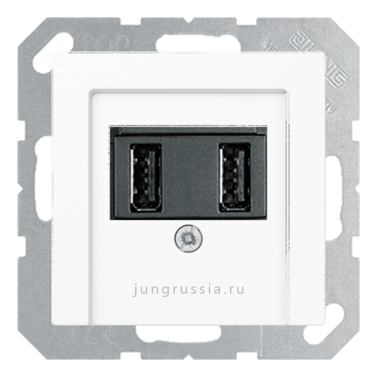 USB розетка для зарядки мобильных устройств JUNG Eco Profi Standart, Белый