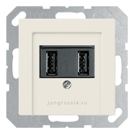 USB розетка для зарядки мобильных устройств JUNG Eco Profi Standart, Слоновая кость