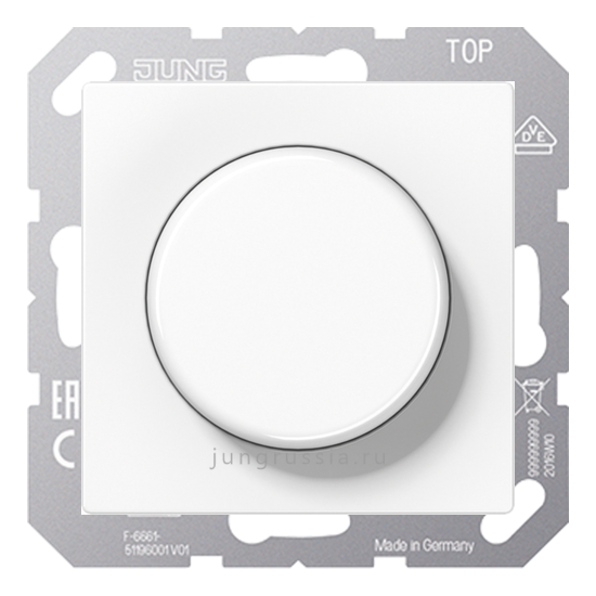 Поворотный Светорегулятор светодиодный(LED) JUNG Eco Profi Standart,  Белый