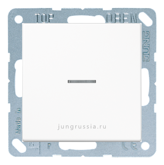 Перекрестный выключатель 1-клавишный JUNG LS plus, с подсветкой, Белый