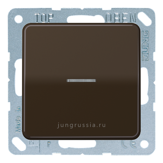 Выключатель 1-клавишный JUNG CD 500, с подсветкой, Коричневый