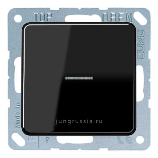 Выключатель 1-клавишный JUNG CD 500, с подсветкой, Черный