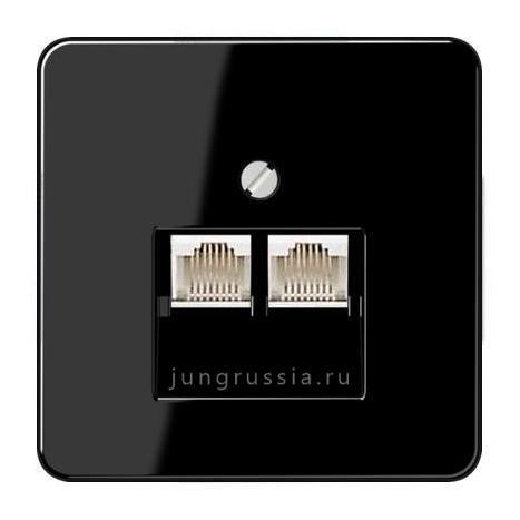 Телефонная розетка 2-ая JUNG CD 500, Черный