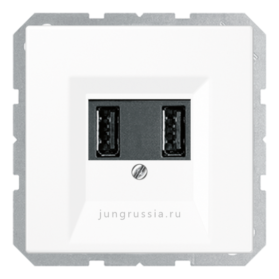 USB розетка для зарядки мобильных устройств JUNG LS plus, Белый