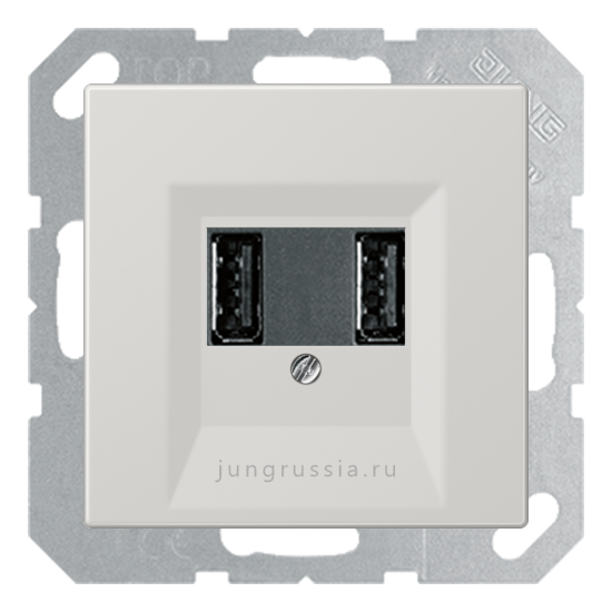 USB розетка для зарядки мобильных устройств JUNG LS plus, Светло-серый