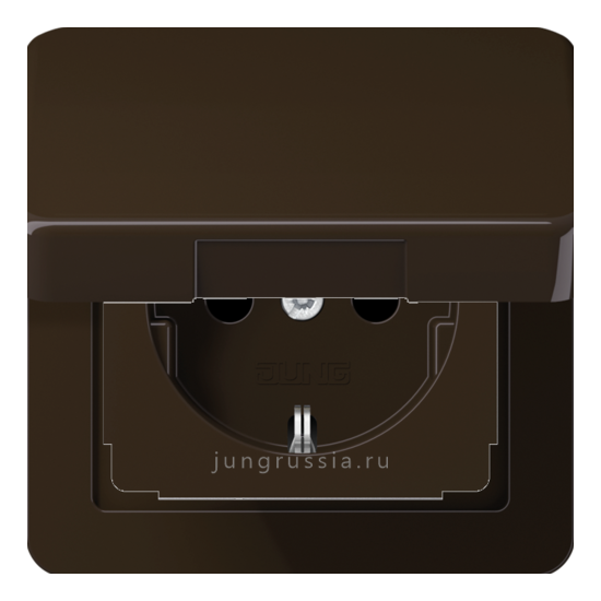 Розетка 2К+З 16А 250В~ JUNG CD 500, с крышкой, Коричневый