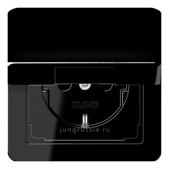 Розетка 2К+З 16А 250В~ JUNG CD 500, с крышкой, Черный