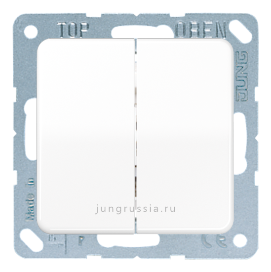 Кнопка 2-клавишная JUNG CD 500, Белый