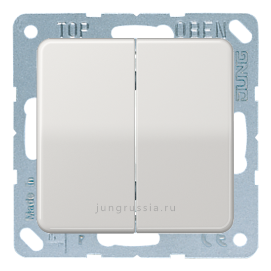 Переключатель 2-клавишный JUNG CD 500, Светло-серый