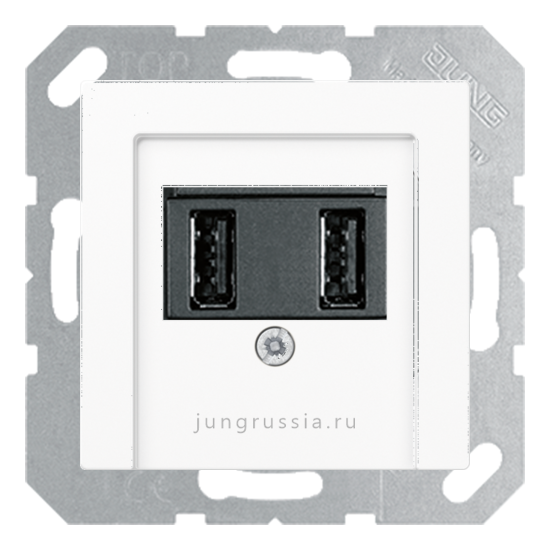 USB розетка для зарядки мобильных устройств JUNG Eco Profi, Белый