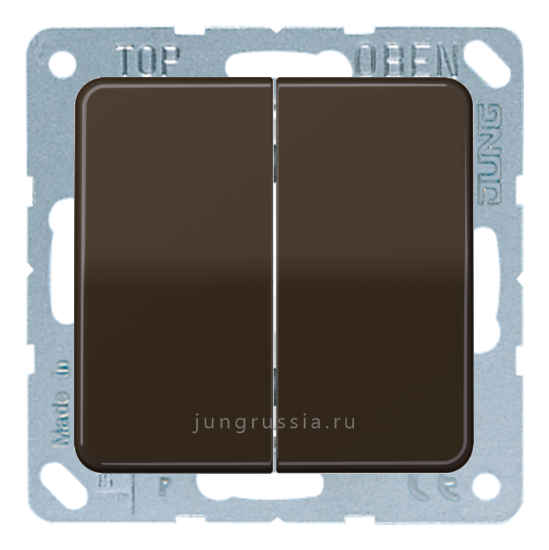Переключатель 2-клавишный JUNG CD 500, Коричневый