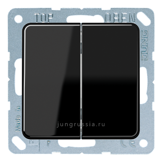 Переключатель 2-клавишный JUNG CD 500, Черный
