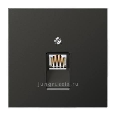 Телефонная розетка 1-ая JUNG LS design, Антрацит - металл