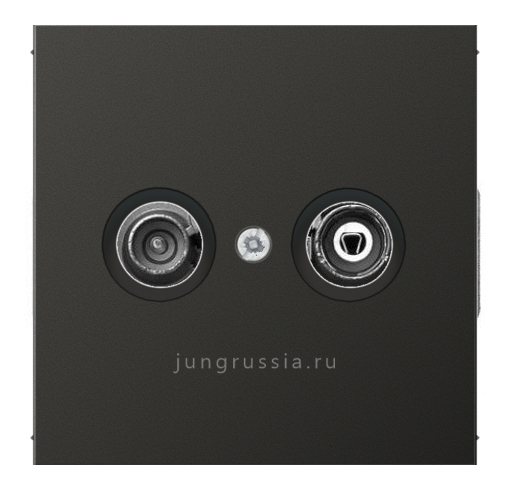 TV-FM розетка проходная JUNG LS design, Антрацит - металл