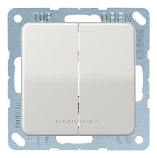 Кнопка 2-клавишная JUNG CD 500, Светло-серый