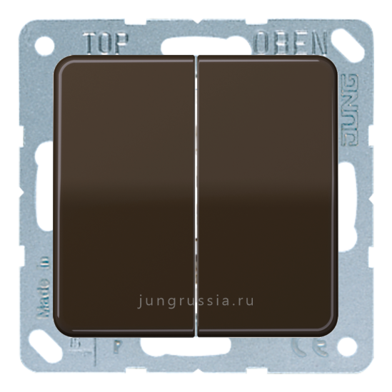 Кнопка 2-клавишная JUNG CD 500, Коричневый