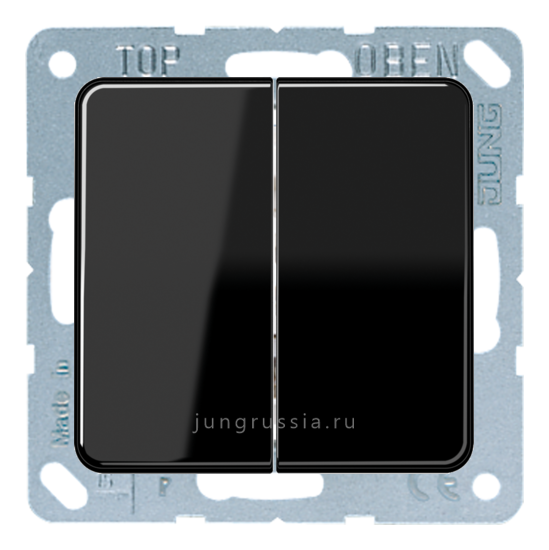 Кнопка 2-клавишная JUNG CD 500, Черный