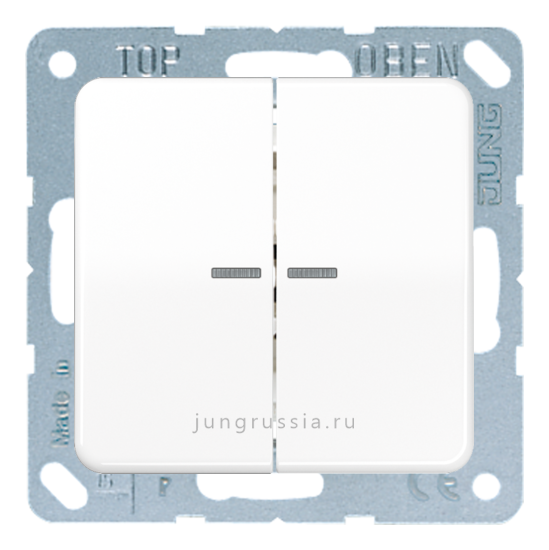 Выключатель 2-клавишный JUNG CD 500, с подсветкой, Белый