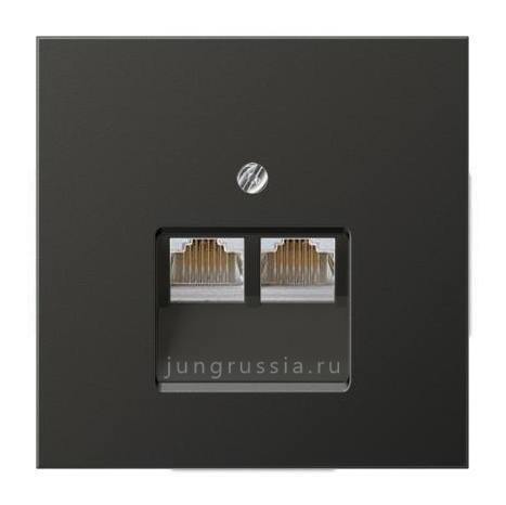 Компьютерная розетка 2-ая JUNG LS design, Антрацит - металл